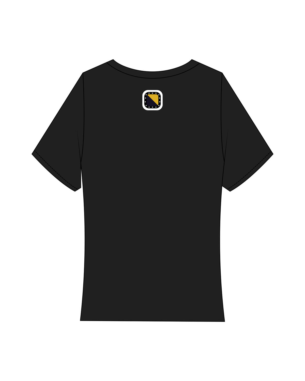 The Baby Tee - Black - Odyssey Performance - Center Chest Stacked - Back Neckline - Printed - Full Color
