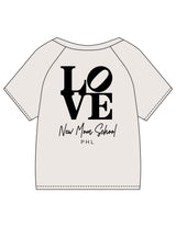 The Kids Tee - Bone - New Mom School - Left Chest & Back Stacked - Printed - Black