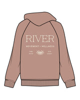 The Womens Hoodie - Clay - R.M.W.I - Left Chest - Back Center - Printed - Cream