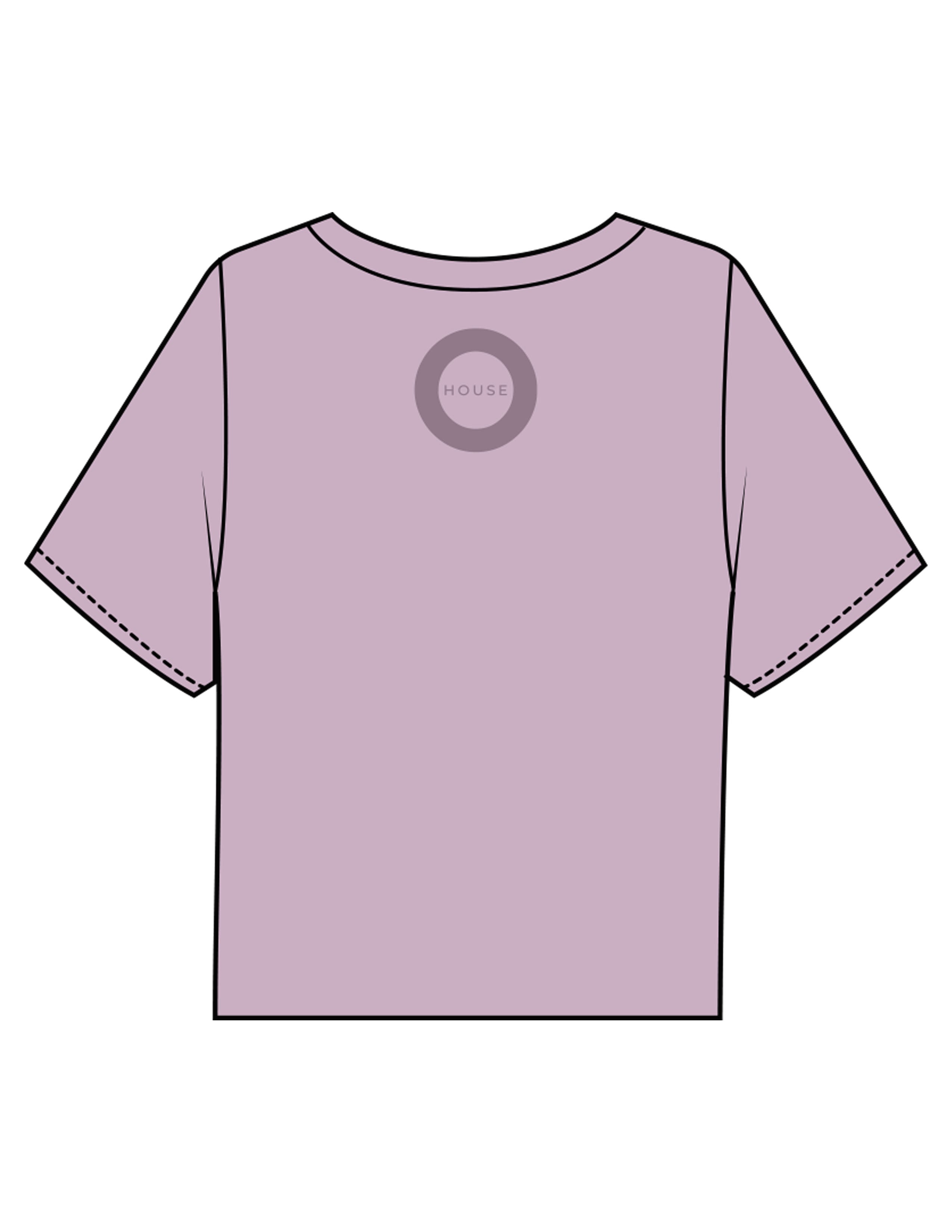 The Boxy Crop Tee - Lavender - HiLo - Chest Stacked "LAGREE" & Back Neckline Round - Printed - Tone on Tone