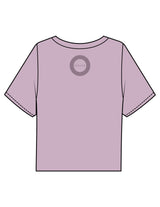 The Boxy Crop Tee - Lavender - HiLo - Chest Stacked "LAGREE" & Back Neckline Round - Printed - Tone on Tone