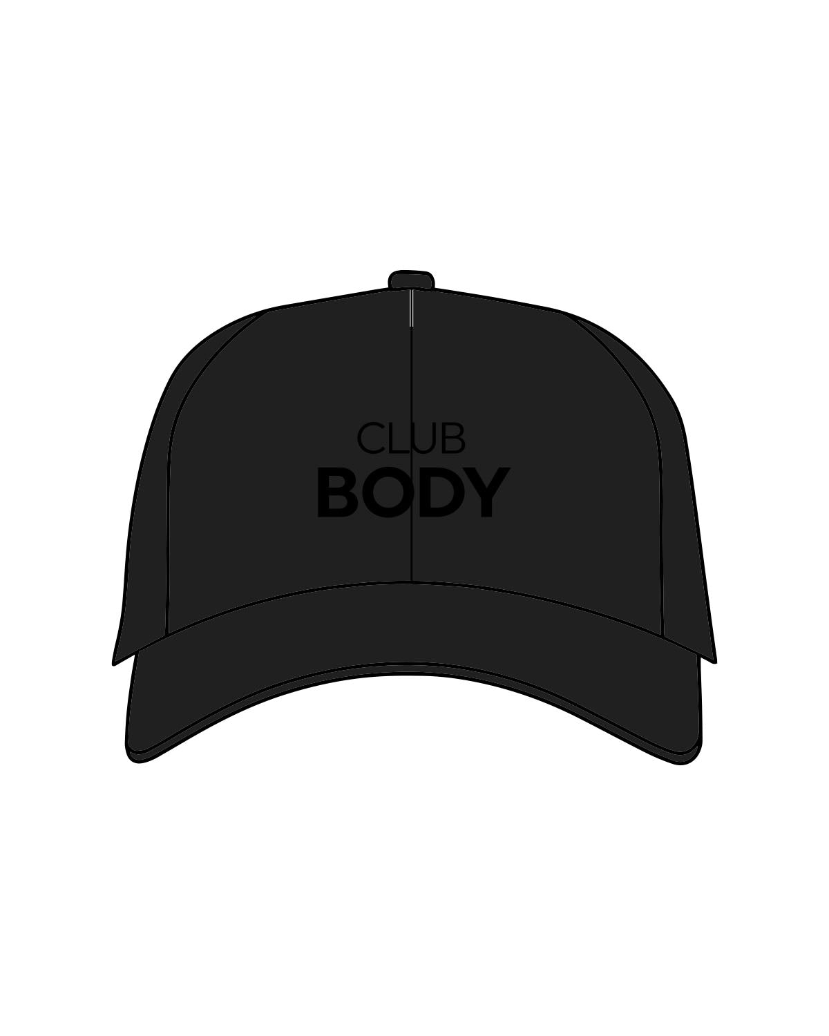The Dad Hat - Black - Club Body - Center Crown - Embroidered - Tone on Tone