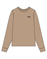The Mens Long Sleeve - Sand - Baxter Pacific - Left Chest - Back Center - Printed - Black