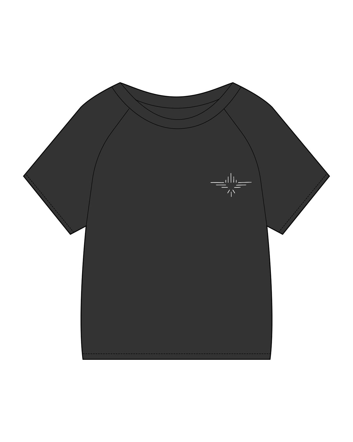 The Kids Heavyweight Tee - Washed Black - FadeFarm - Left Chest & Back Eagle  - Printed - Full Color