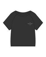 The Kids Heavyweight Tee - Washed Black - FadeFarm - Left Chest & Back Eagle  - Printed - Full Color
