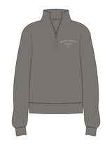 The Womens 1/4 Zip - Washed Gray - Rustic Roots Asthetics - Left Chest Stacked - Embroidered - Ivory