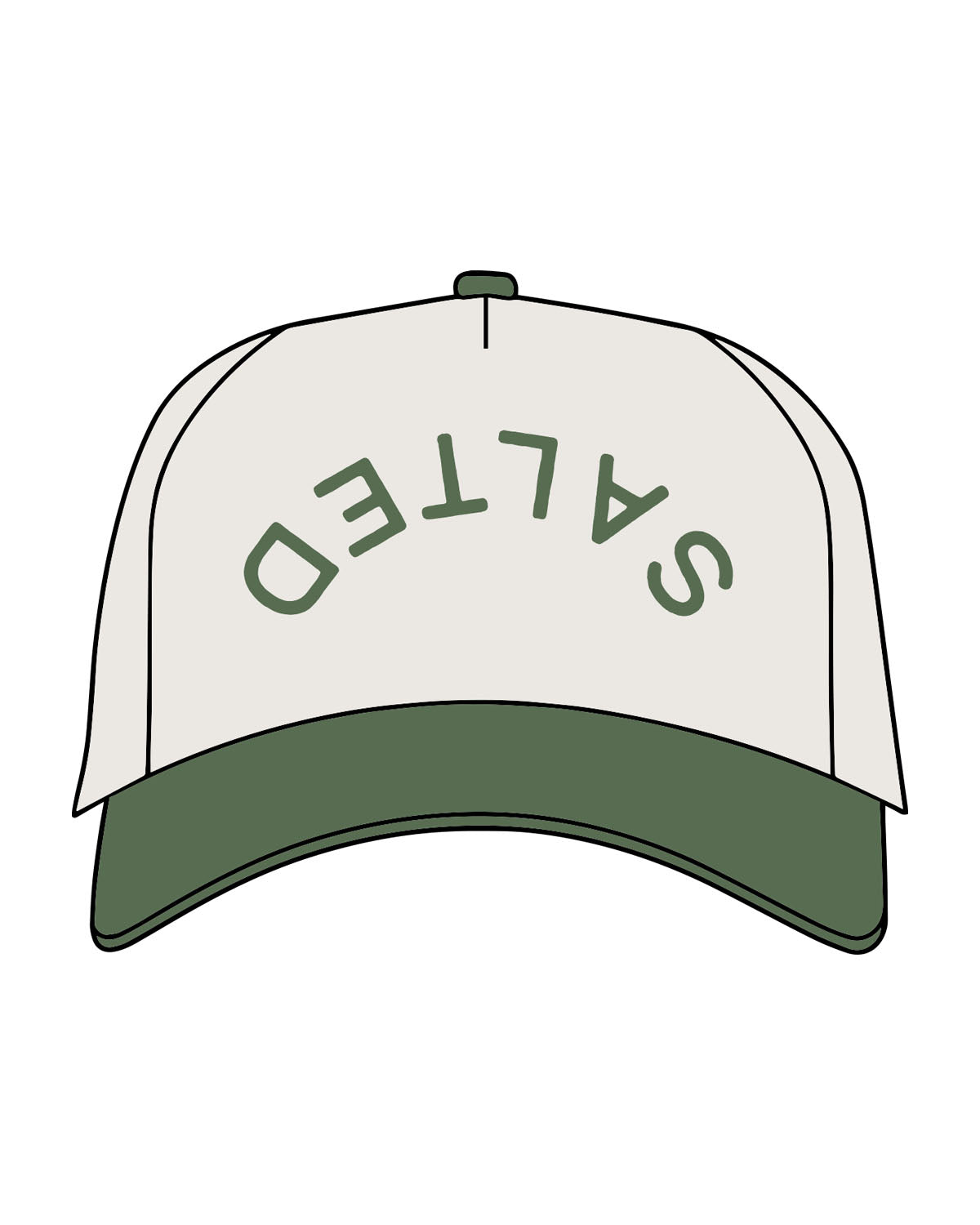 The Canvas Cap - Natural / Forest - Salted Club - Center Crown - Puff Embroidered - Forest