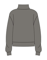 The Womens 1/4 Zip - Washed Gray - Fit 5 - Left Chest Stacked - Embroidered - Off White
