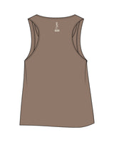 The Crop Tank - Cacao - Revel Method - Center Chest Stacked - Back Neckline - Printed - OffWhite