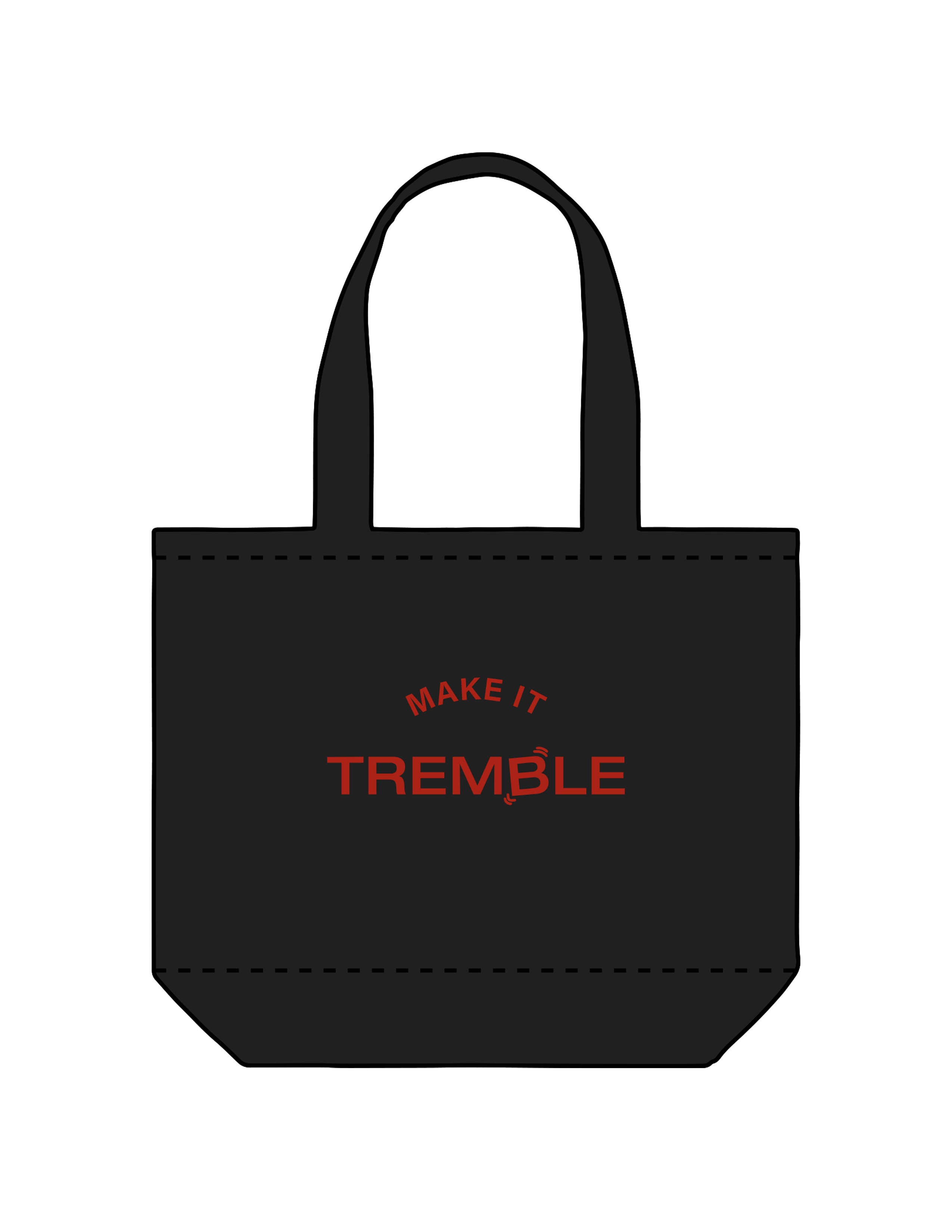 The Tote Bag - Black - Tremble - Center Body Stacked - Printed - Cherry