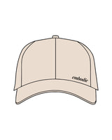 The Dad Hat - Stone - Embodie - Left Bottom Crown - "embodie" Logo - Embroidered - Black