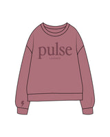 The Midweight Unisex Crewneck - Washed Maroon - Pulse Lagree Fitness - Center Chest & Right Wrist - Printed - Tone on Tone