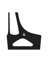 The One Shoulder Bra - Black - ALTORA - Center Back Icon - Printed - White