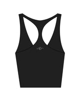 The Racer Tank - Black - Dr.Courtney - Center Chest Stacked & Back Center - White
