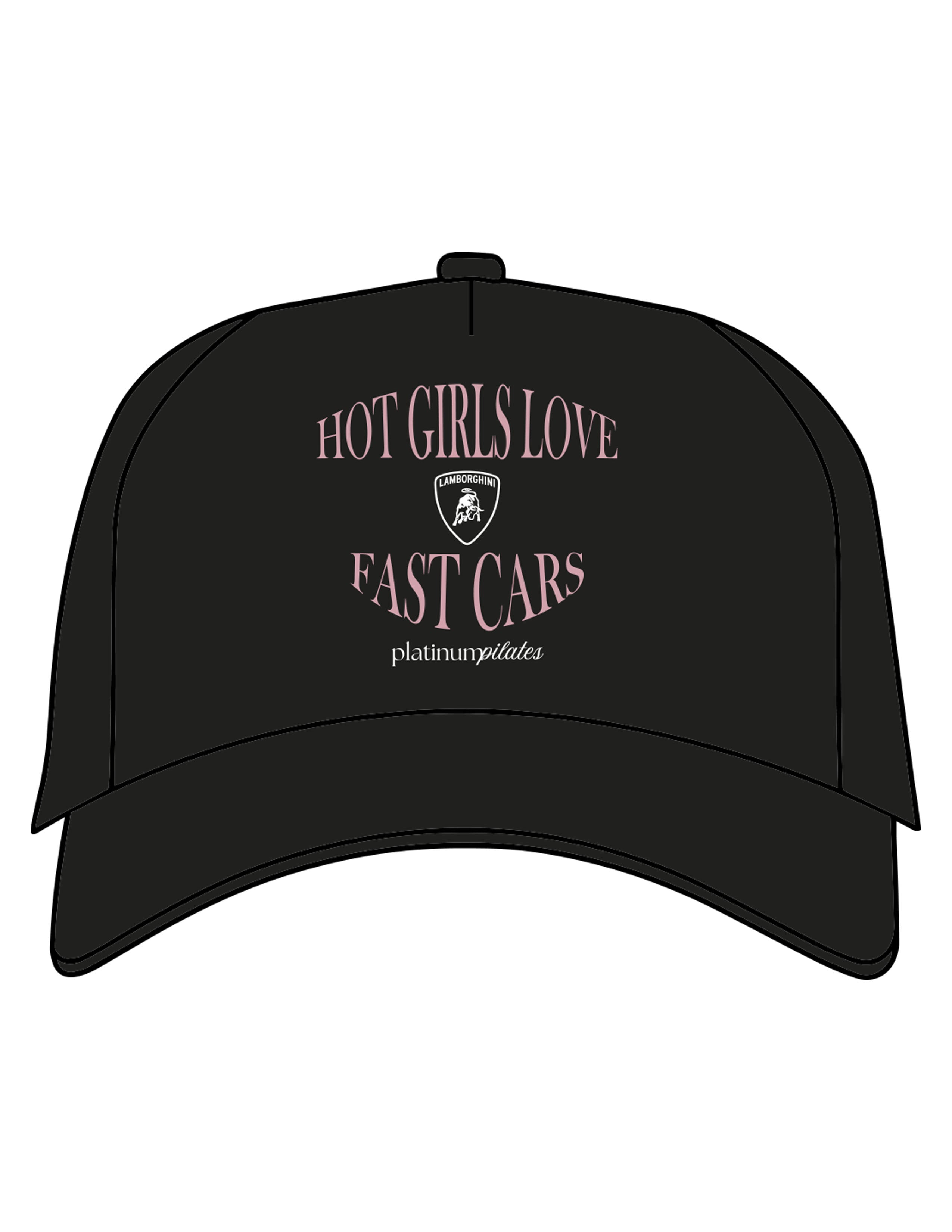 The Foam Trucker - Black - Platinum Pilates - Center Crown Stacked - Printed - Full Color
