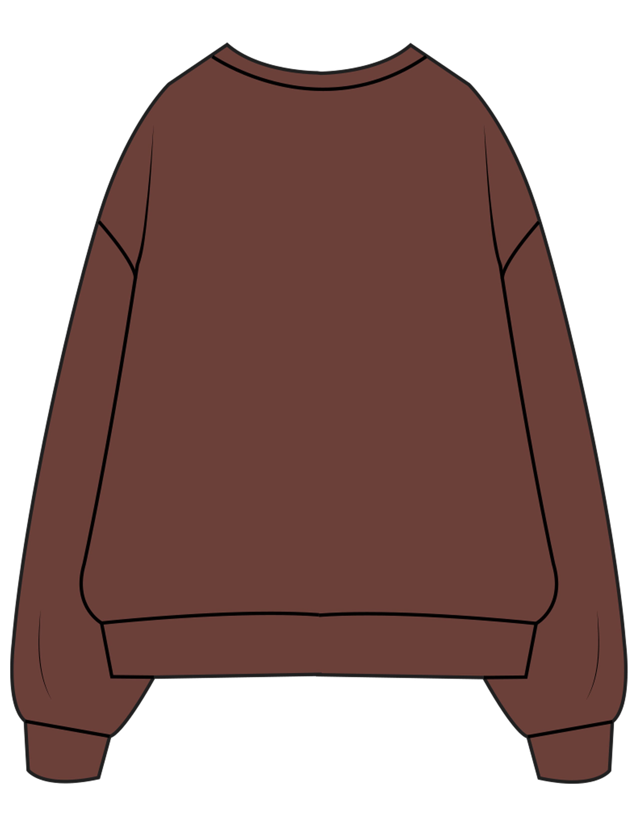 The Mens Crewneck - Chestnut - Melt Hot Pilates - Center Chest - Embroidered - Dark Brown