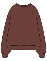The Mens Crewneck - Chestnut - Melt Hot Pilates - Center Chest - Embroidered - Dark Brown