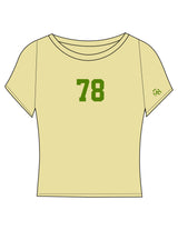 The Sporty Crop Short Sleeve - Yellow - Studio 78 - Center Chest & Left Sleeve - Printed - Green