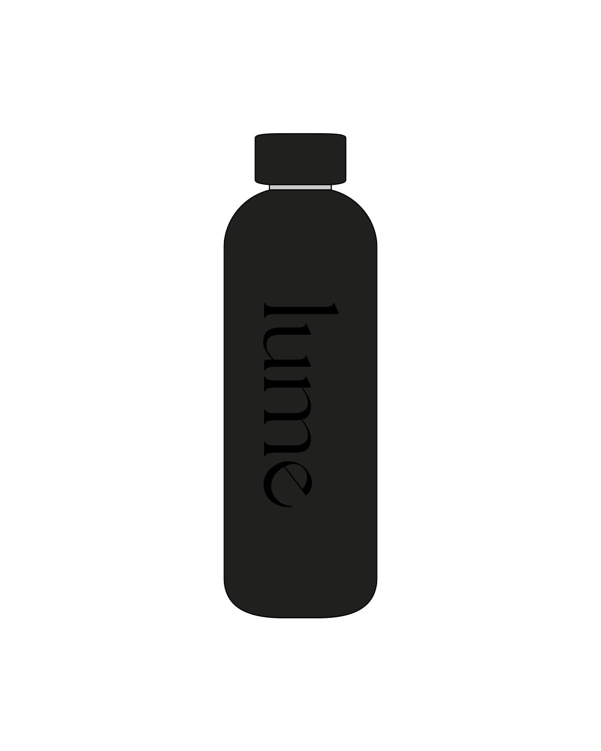 The Water Bottle - Black - Lume - Center - Tone on Tone