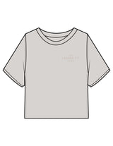 The Heavyweight Crop Tee - Washed Bone - Lagree Fit Studio - Left Chest Stacked & Back Stacked - Printed - Washed Cement