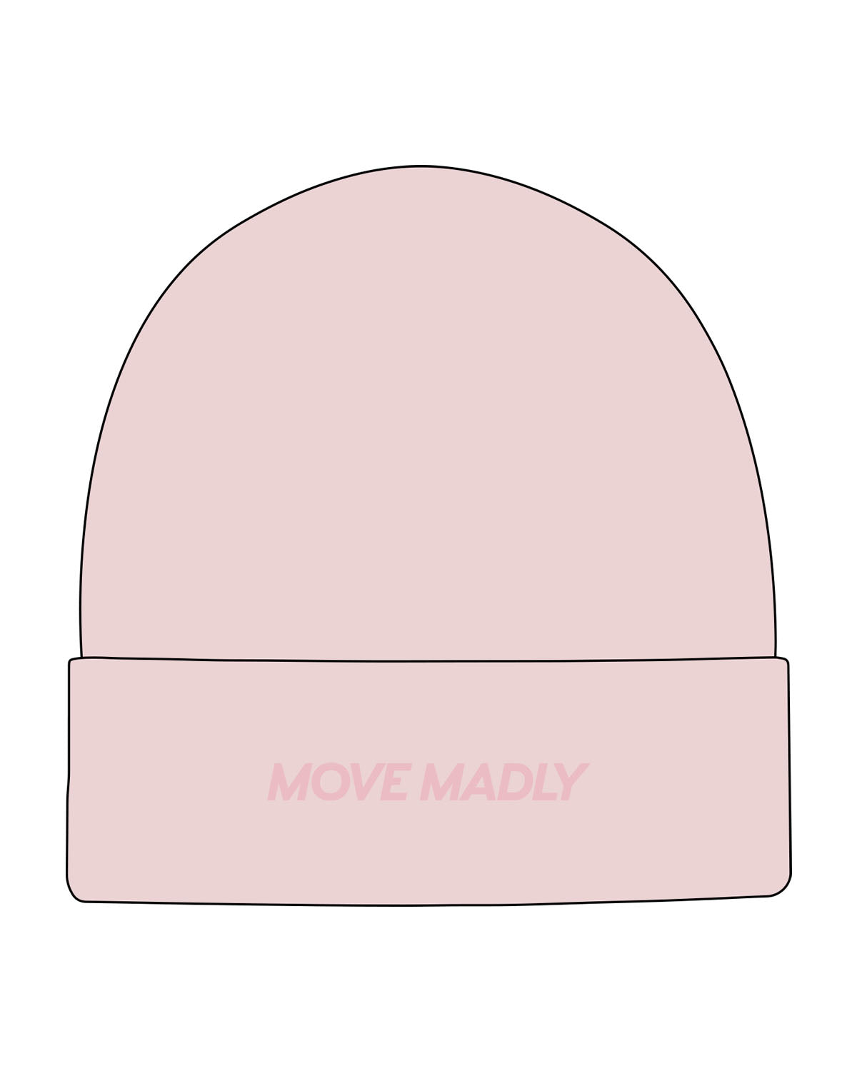 The Beanie - Pink - Move Madly - Center Brim - Embroidered - Tone on Tone