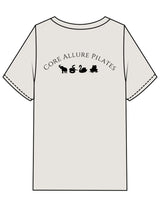 The Mens Heavyweight Tee - Washed Bone - Core Allure Pilates - Left Chest Arc Stacked & Back Arc Stacked - Printed - Black