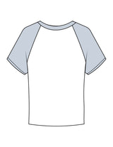 The Micro Rib Baby Tee - White / Baby Blue - Golden Hour - Center Chest Stacked - Printed - Baby Blue