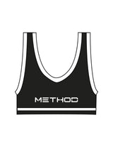The Piped Bra - Black - TML - Left Chest & Center Back - Printed - White