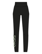 The Basic Legging - Black - OCWC - Right Leg - Printed - Fern