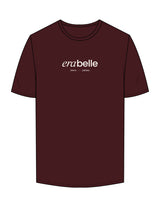 The Mens Tee - Maroon - Erabelle - Center Chest Stacked - Printed - White