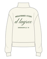 The Mens 1/4 Zip - Off White - D Lagree - Chest Arc & Back Stacked - Printed - Green