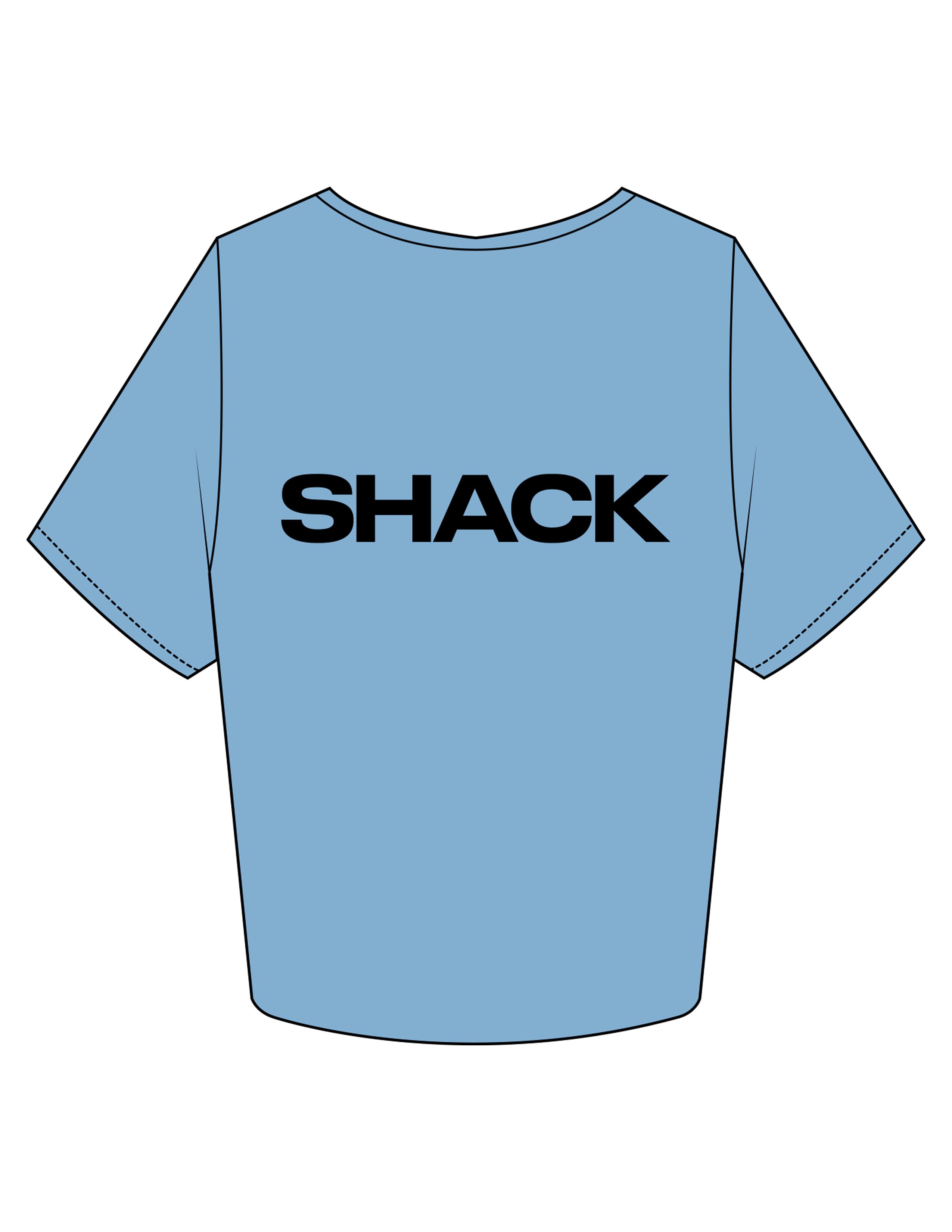 The Crop Tee - Carolina - Sweatshack - Center Chest & Center Back - Printed - Black