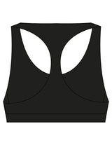 The Racer Bra - Black - Pineda Fitness LLC - Center chest - Printed - Full Color