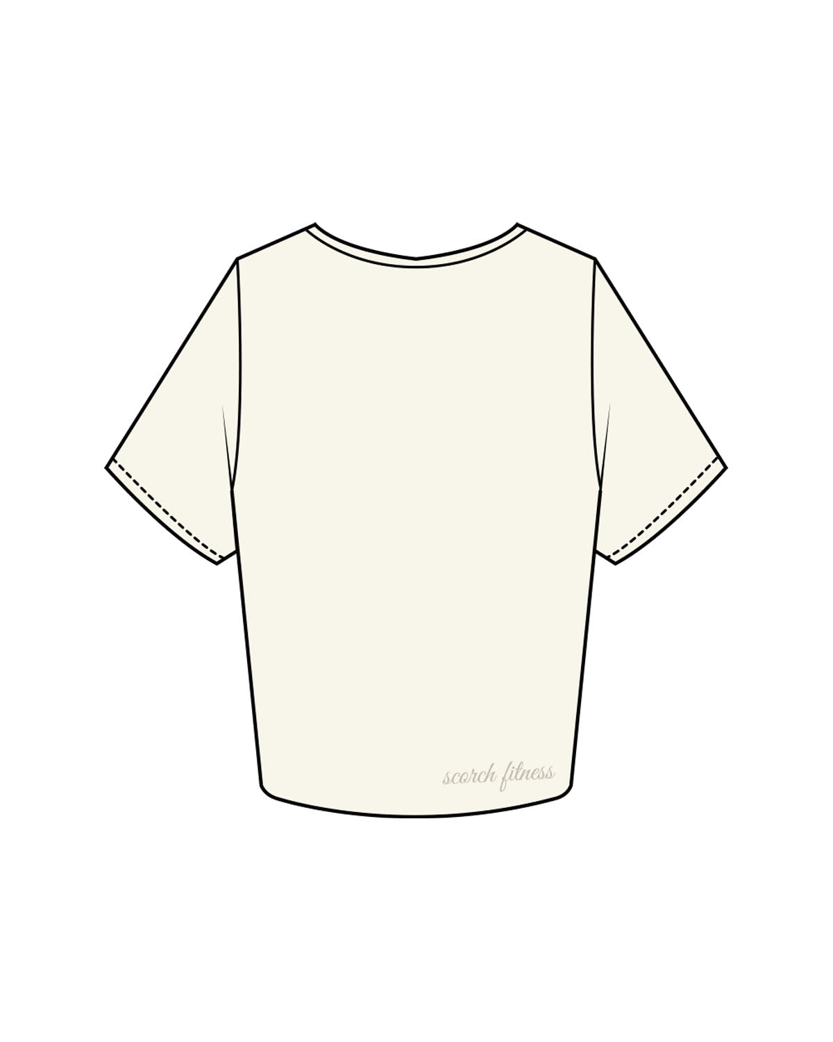 The Crop Tee - Off White - Scorch Fitness - Left Chest & Back Bottom Right - Embroidered - Full Color
