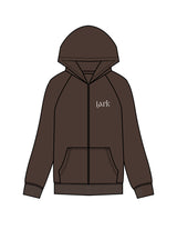 The Recycled Unisex Zip Hoodie - Brown - Pure Movement LARK - Left Chest & Back Stacked - Printed - Almond