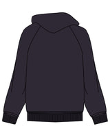 The Mens Hoodie - Ink - SOUL YOGA - Front Bottom Left - Embroidered - Off White