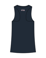 The Womens Full Length Tank - Navy - Viva Lagree - Left Chest & Center Back - Printed - Pink