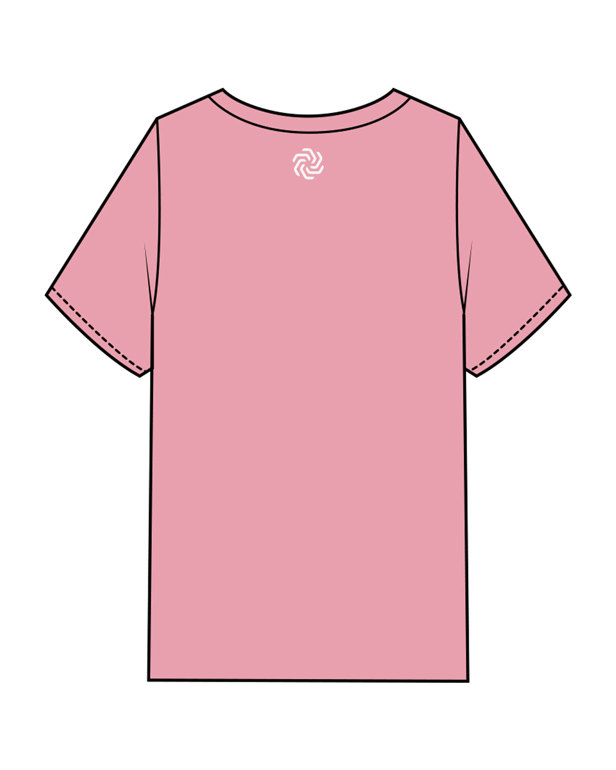 The Womens Heavyweight Tee - Bubblegum - The Body Refinery - Center Chest & Back Neckline - White