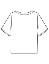 The Boxy Crop Tee - White - Lagree Red - Center Chest Stacked - Printed - Red