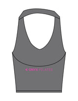 The Halter Tank - Grey - Onyx Fit - Left Chest & Center Back - Printed - Pink