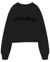 The Oversized Crop - Black - Cyclebar - Center Chest Stacked - Black