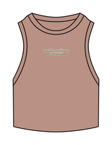 The Ribbed Crop Tank - Clay - SWS - Center Chest Stacked - Embroidered - Full Color