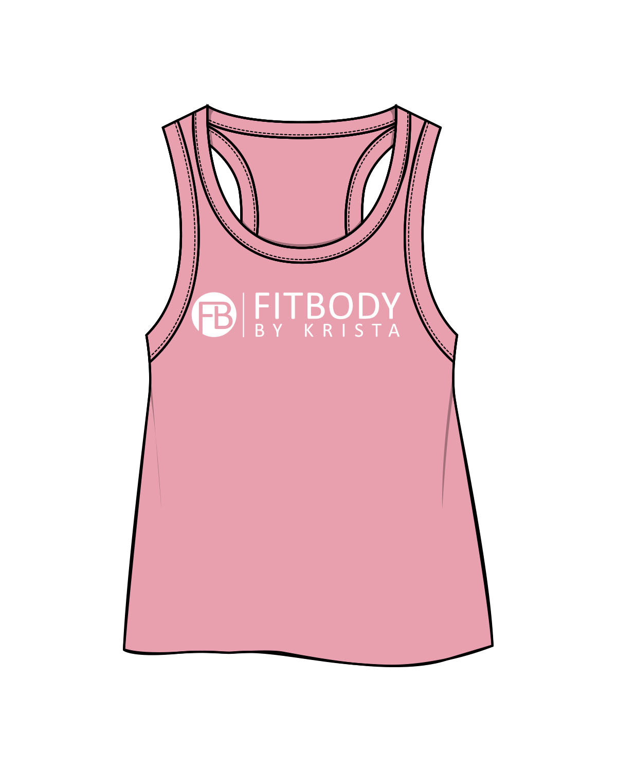 The Crop Tank - Bubblegum - Krista - Center Chest Stacked - Printed - White