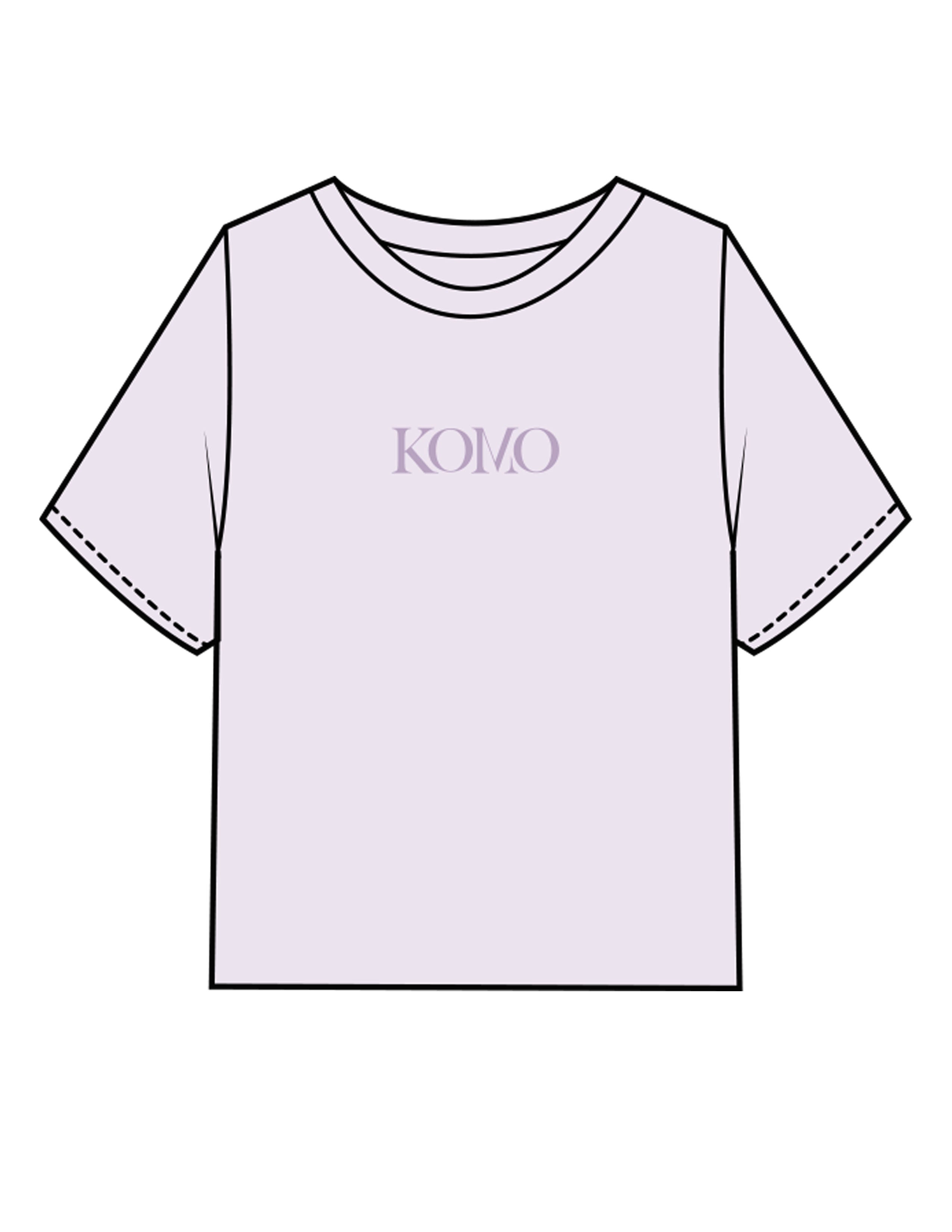 The Midweight Crop Tee - Orchid - Komo Studio - Center Chest - Printed - Tone on Tone