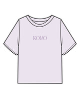 The Midweight Crop Tee - Orchid - Komo Studio - Center Chest - Printed - Tone on Tone