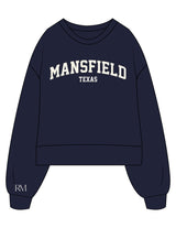 The Womens Heavyweight Crop - Navy - Refined Movement - Center Chest Stacked & Right Sleeve - Printed - Full Color