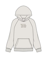 The Womens Hoodie - Washed Bone - Alpha Fit - Center Chest Stacked - Tone on Tone