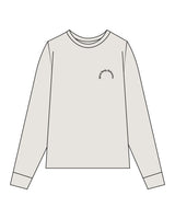 The Womens Heavyweight Long Sleeve - Washed Bone - Mind Body - Left Chest & Back Center Stacked- Full Color