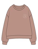 The Womens Crewneck - Clay - SCULPTED SOCIETY - Left Chest Round - Printed - Bone