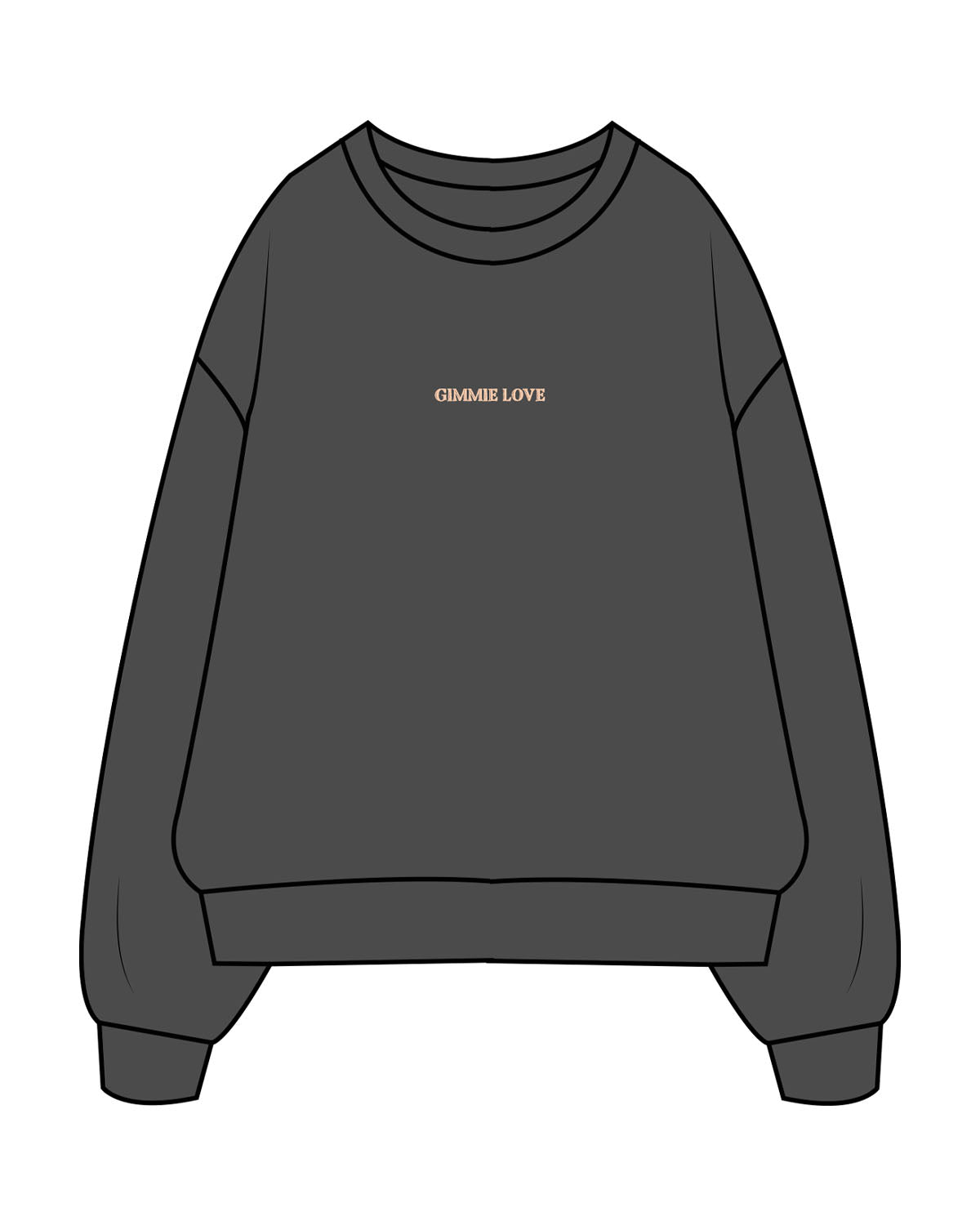 The Midweight Unisex Crewneck - Washed Black - Beverly Hills - Center Chest & Back Image - Printed - Full Color